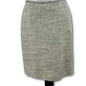 Ann taylor skirt 4 tanish green Italian fabric woven pencil career dog show